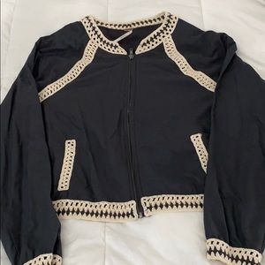 Free People lightweight cropped Bomber Jacket